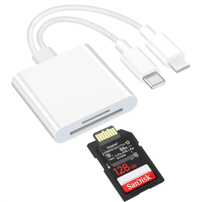 Home Assistant Sd - Hoge snelheid SD-kaartlezer 2-in-1 Lightning USB-C