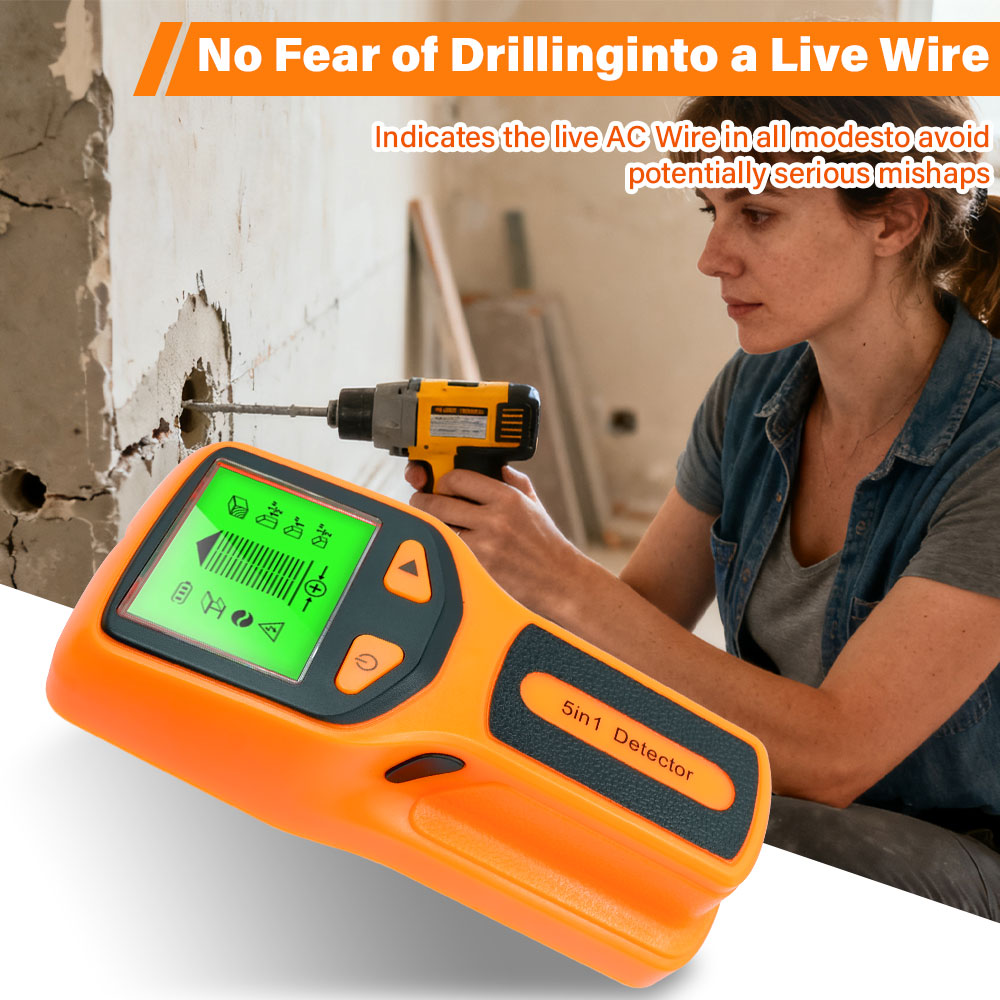 Water Leak Detector Wired - Nieuwe 5-in-1 muurdetector Handheld schroefkolomdetector Live