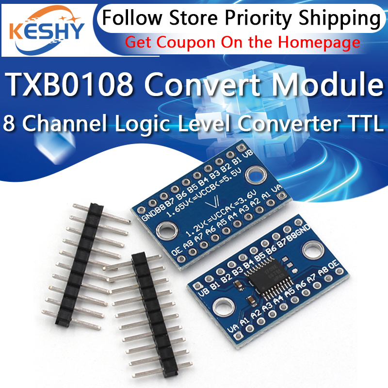 Level Shifter 3.3V - 3.3V 5V TXS0108E 8 Kanaals Logic