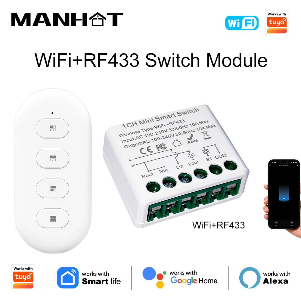Tuya WIFI 10A slimme lichtscha - Smart Home Automation Diy recensie en prijs